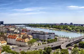 Scenic point of Bratislava Slovakia, panorama view